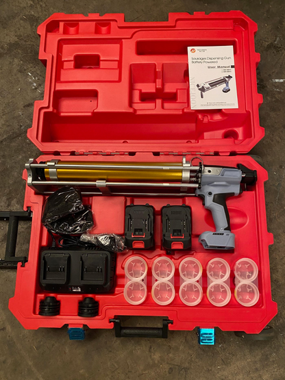 Battery Powered Sausage Dispensing Gun - Open Case View