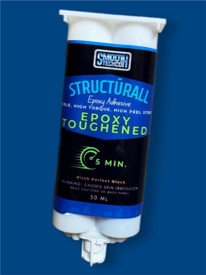 Structurall Epoxy Adhesive container - Epoxy Toughened -  on a blue background